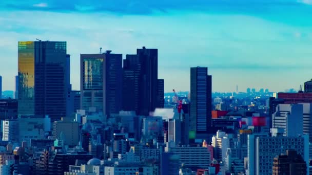 Uma timelapse da paisagem urbana em Tóquio zoom de longo alcance de alto ângulo — Vídeo de Stock