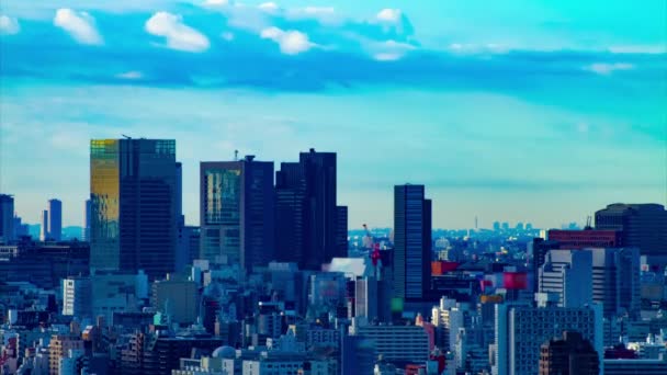 Un timelapse di paesaggio urbano a Tokyo alto angolo lungo colpo — Video Stock