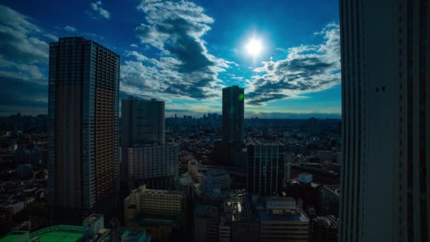 Časový průběh městského prostředí v Tokiu širokoúhlý záběr — Stock video