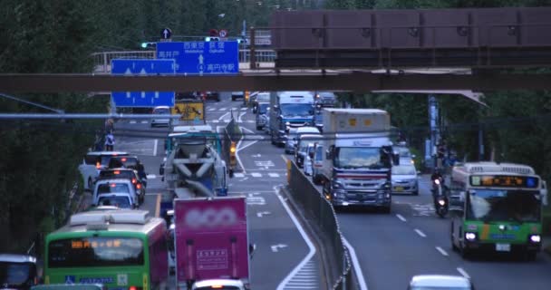 Przenoszenie samochodów na Oume Avenue w Tokio w ciągu dnia — Wideo stockowe