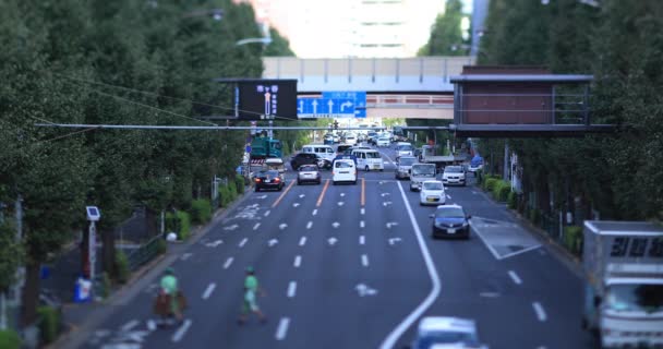Spostare le auto in Oume Avenue a Tokyo di giorno tiltshift — Video Stock