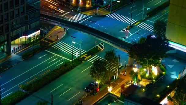 Een avond timelapse van straat op de stedelijke stad in Tokio lange schot tilt — Stockvideo