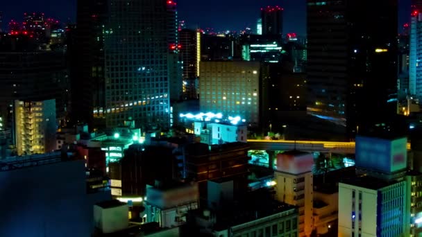 Un timelapse amanecer de paisaje urbano en Tokio panorámica de alto ángulo de tiro largo — Vídeo de stock