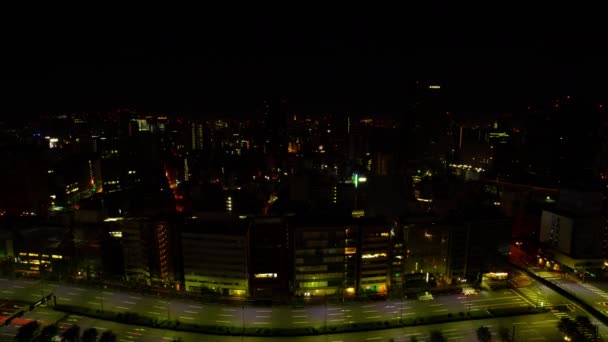 도쿄의 시티 스케이프의 새벽 시간 측정높은 각도의 넓은 샷 기울기 — 비디오