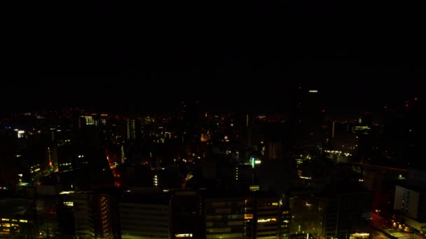 Μια αυγή timelapse του cityscape στο Τόκιο υψηλής γωνίας μεγάλο πλάνο ζουμ — Αρχείο Βίντεο
