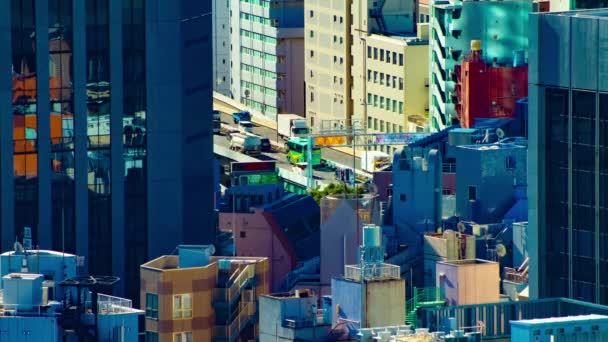 Timelapse miejskiego krajobrazu na miejskim mieście w Tokio długim ujęciu wysoki kąt — Wideo stockowe
