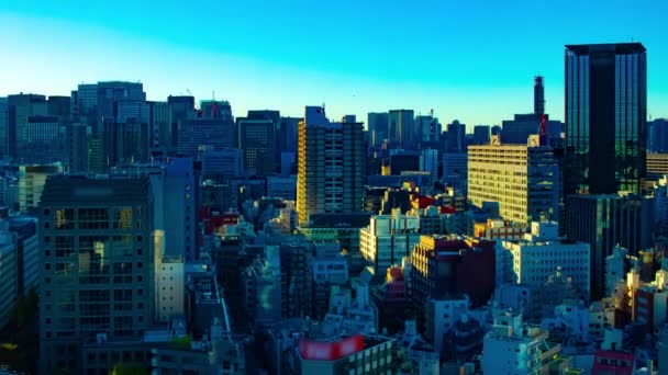 A timelapse of cityscape at the urban city in Tokyo medium shot high angle zoom — 비디오