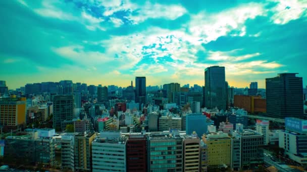 Zeitraffer des Stadtbildes der Stadt in Tokio Weitwinkel — Stockvideo