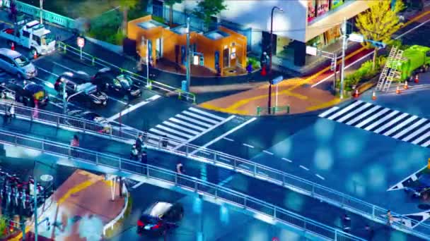 Un timelapse di strada alla città urbana di Tokyo alto angolo panning colpo lungo — Video Stock