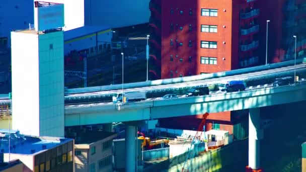 Un timelapse di strada alla città urbana di Tokyo alto angolo inclinazione colpo lungo — Video Stock