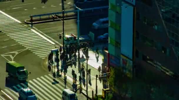 Un timelapse de calle en la ciudad urbana de Tokio gran angular zoom de tiro largo — Vídeos de Stock