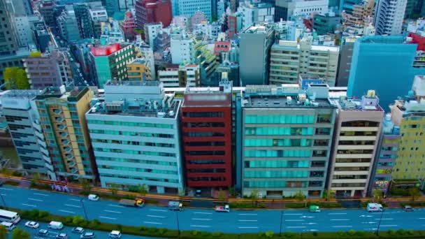 Хронометраж улицы в городе Токио с широким углом обзора — стоковое видео