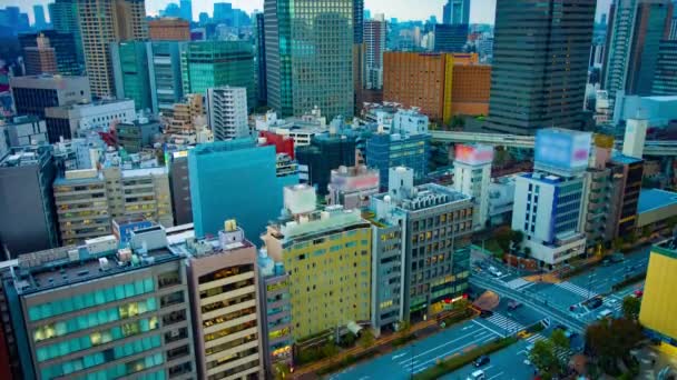 Un timelapse de rue à la ville urbaine de Tokyo grand angle grand angle inclinaison — Video