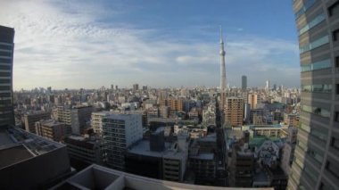 Tokyo 'daki şehir şehrinde Tokyo gökyüzü ağacı yakınında bir zaman dilimi.