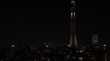 Tokyo 'daki şehir şehrinde bir Tokyo gökyüzü ağacı.