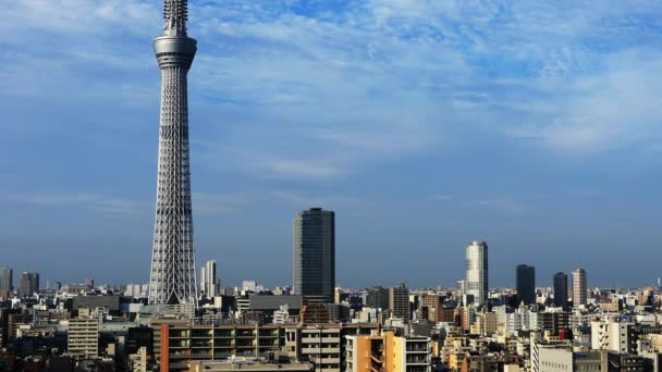 Tokio lucht boom op de stedelijke stad in Tokio wijd shot — Stockvideo