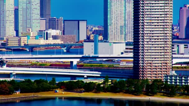 A timelapse of highway at the urban city in Tokyo long shot — Stock Video