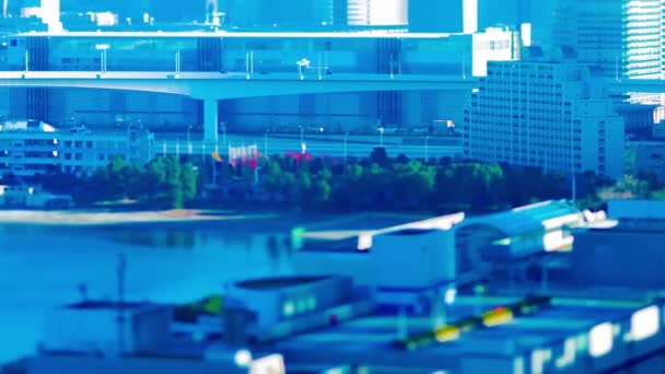 Timelapse miniaturowej szosy na miejskim mieście w Tokio tiltshift panning — Wideo stockowe