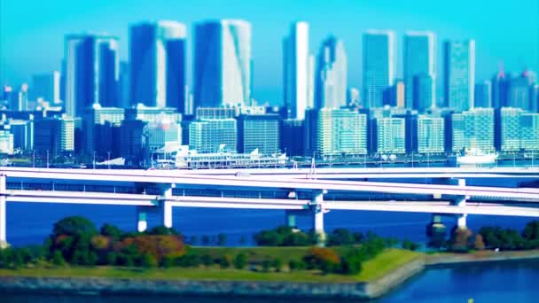 Временной график миниатюрного шоссе в городе Токио наклона сдвига наклона — стоковое видео