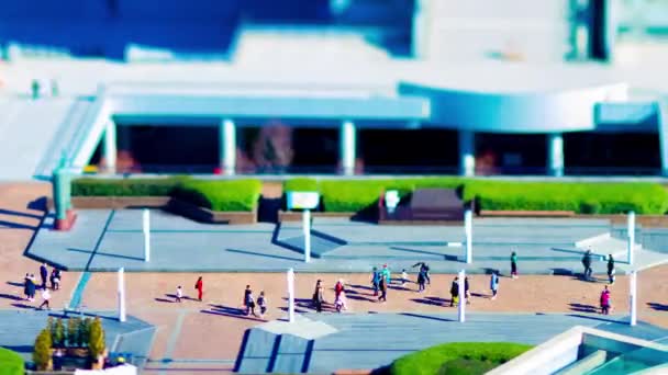 Временной график миниатюрного городского пейзажа в городе Токио с наклонной сменой панорамы — стоковое видео