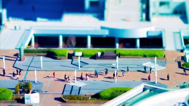 A timelapse of miniature cityscape at the urban city in Tokyo tiltshift tilting — Stock Video