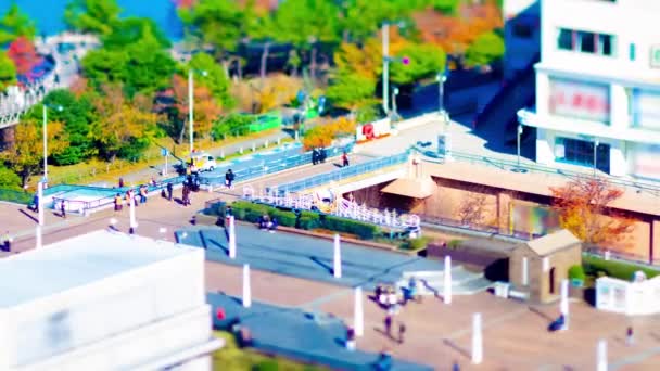 Timelapse miniaturowego miejskiego krajobrazu w miejskim mieście w Tokio tiltshift — Wideo stockowe