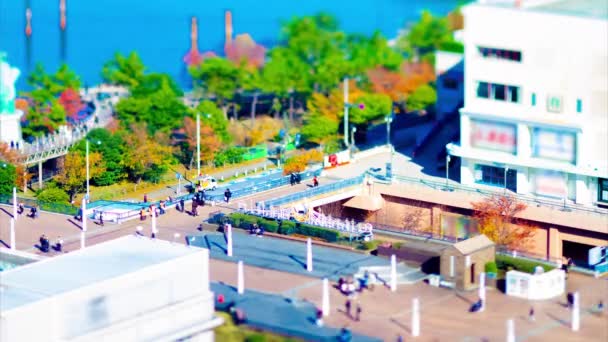 Een tijdspanne van miniatuur stad landschap op de stedelijke stad in Tokio tiltshift — Stockvideo