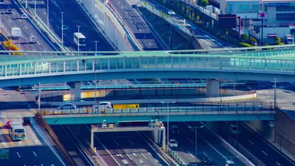 Un timelapse de la carretera en la ciudad urbana de Tokio panorámica tiro largo — Vídeo de stock