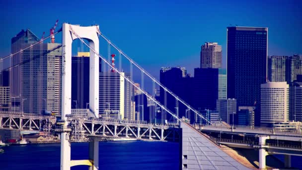 Хронология мостовой автомагистрали в городе Токио — стоковое видео