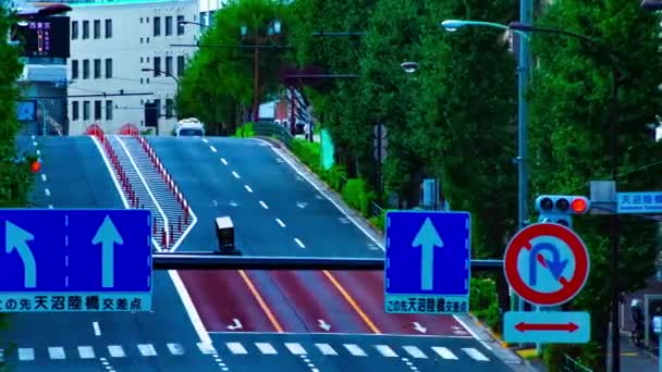 Ένα timelapse του δρόμου της πόλης στο Oume avenue στο Τόκιο ημέρα long shot panning — Αρχείο Βίντεο