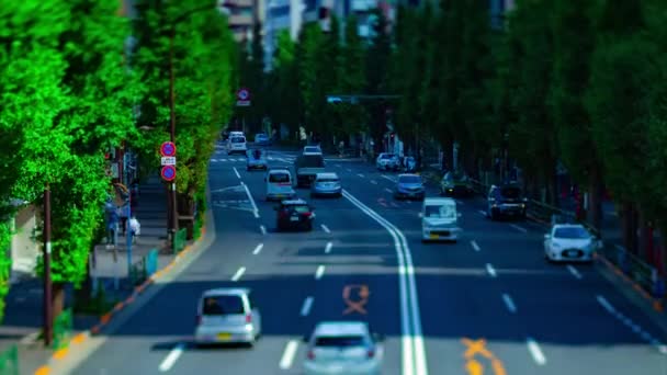 Sebuah tiLapse miniatur jalan kota di Oume avenue di Tokyo siang hari tiltshift miring — Stok Video