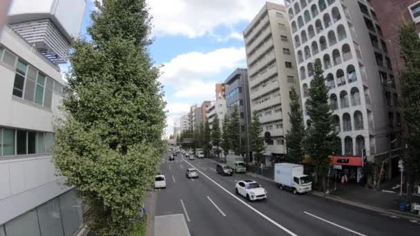 Ένα timelapse του δρόμου της πόλης στο Oume avenue στο Τόκιο ημέρα ευρύ πλάνο — Αρχείο Βίντεο