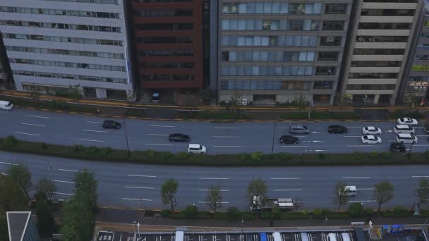 Una calle de la ciudad en la ciudad urbana de Tokio gran angular de tiro — Vídeo de stock