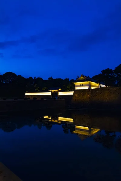 Un atardecer palacio imperial en Tokio tiro ancho —  Fotos de Stock