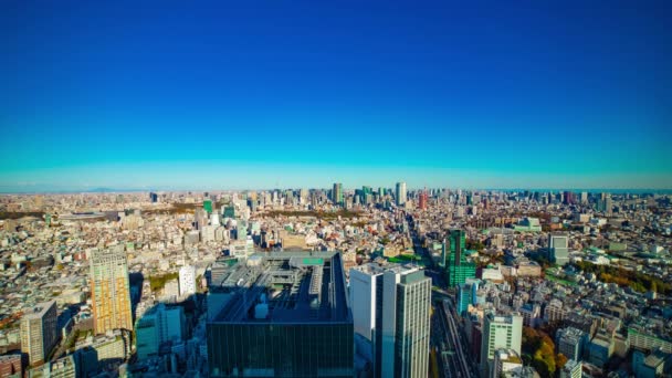 Un timelapse di paesaggio urbano panoramico nella città urbana di Tokyo alto angolo — Video Stock