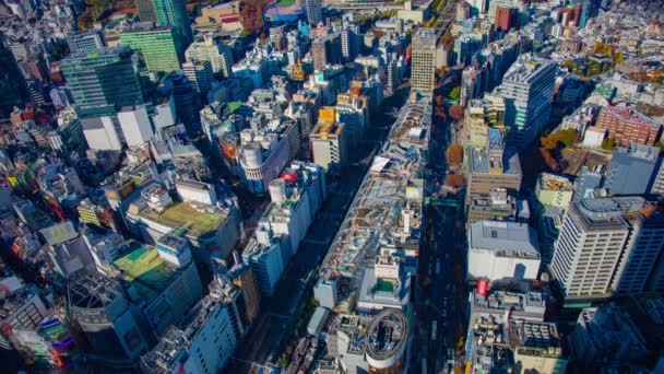 A timelapse of cityscape at the urban city in Tokyo high angle wide shot — Stock Video