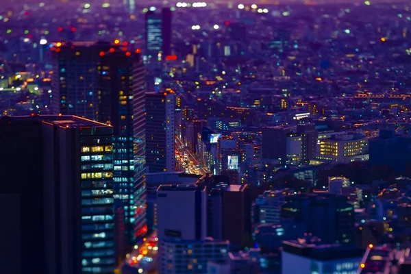 东京大角度倾斜落日微型城市景观 — 图库照片