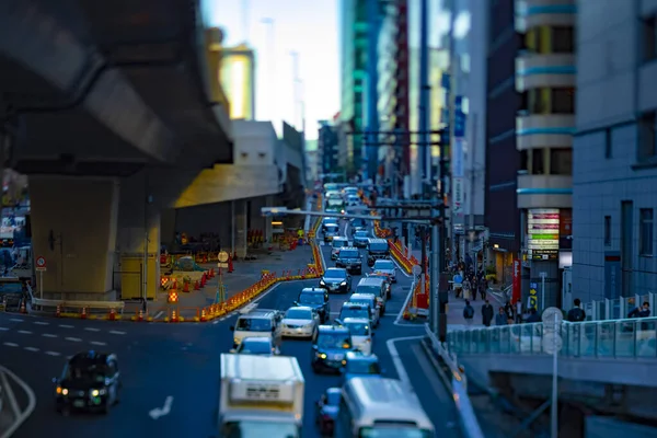 Miniaturowa miejska ulica miasta w Shibuya Tokio tiltshift — Zdjęcie stockowe