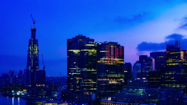 A sunrise timelapse of bay area at Darling harbour in Sydney high angle wide shot panning — Stock Video