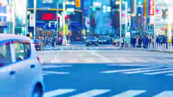 Uma cronologia do cruzamento na cidade urbana em Shinjuku Tokyo tiltshift — Vídeo de Stock
