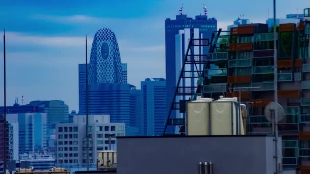 Un aperçu intemporel du paysage urbain de la ville urbaine de Tokyo panoramique à grand angle — Video