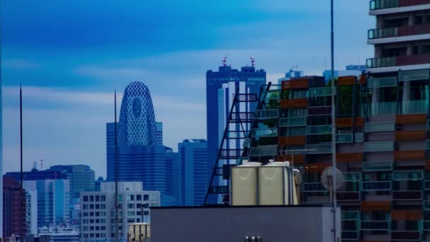 Un intemporel paysage urbain dans la ville urbaine de Tokyo grand angle long shot — Video
