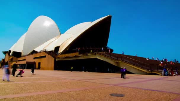 Tmelapse v opeře v Sydney široký záběr — Stock video