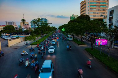 Ho Chi Minh Vietnam 'da trafik sıkışıklığı.