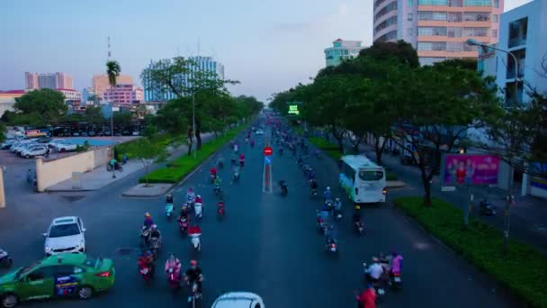 Хронология пробок в центре города во Вьетнаме во Вьетнаме. — стоковое видео