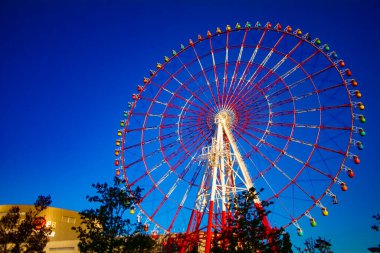 Odaiba Tokyo 'daki eğlence parkında bir dönme dolap.