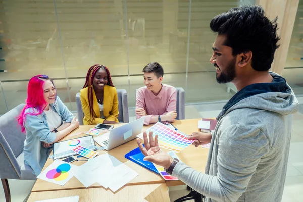 Multiracial business group working at modern office — Stock Photo, Image