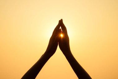 Arkadaşlar Goa 'da gün batımında el çırpıyor