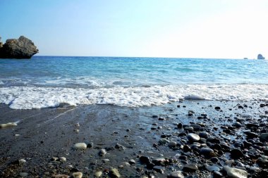 güzel mavi okyanus dalgası. 