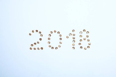 Mavi renkli düz Noel kompozisyonu yatıyordu, kopya alanı